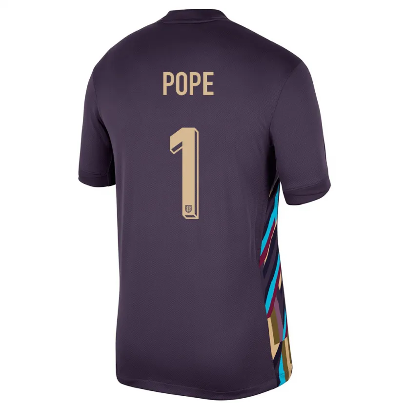 Danxen Damen England Nick Pope #1 Dunkle Rosine Auswärtstrikot Trikot 24-26 T-Shirt Schweiz