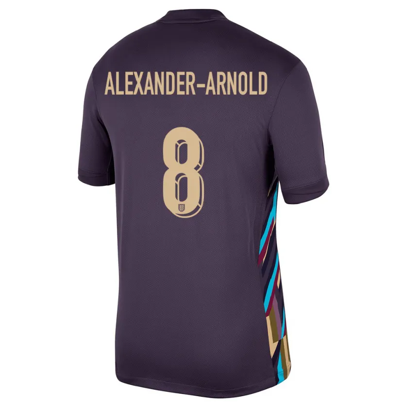 Danxen Damen England Trent Alexander-Arnold #8 Dunkle Rosine Auswärtstrikot Trikot 24-26 T-Shirt Schweiz