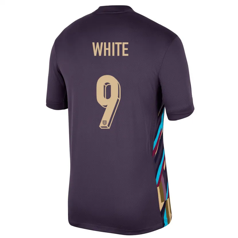 Danxen Damen England Ellen White #9 Dunkle Rosine Auswärtstrikot Trikot 24-26 T-Shirt Schweiz