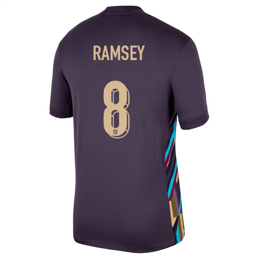 Danxen Damen England Jacob Ramsey #8 Dunkle Rosine Auswärtstrikot Trikot 24-26 T-Shirt Schweiz