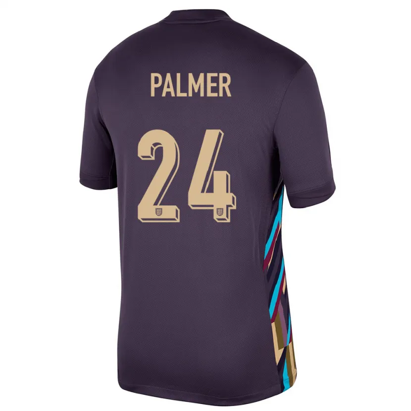 Danxen Damen England Cole Palmer #24 Dunkle Rosine Auswärtstrikot Trikot 24-26 T-Shirt Schweiz