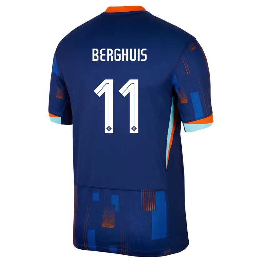 Danxen Damen Niederlande Steven Berghuis #11 Blau Auswärtstrikot Trikot 24-26 T-Shirt Schweiz