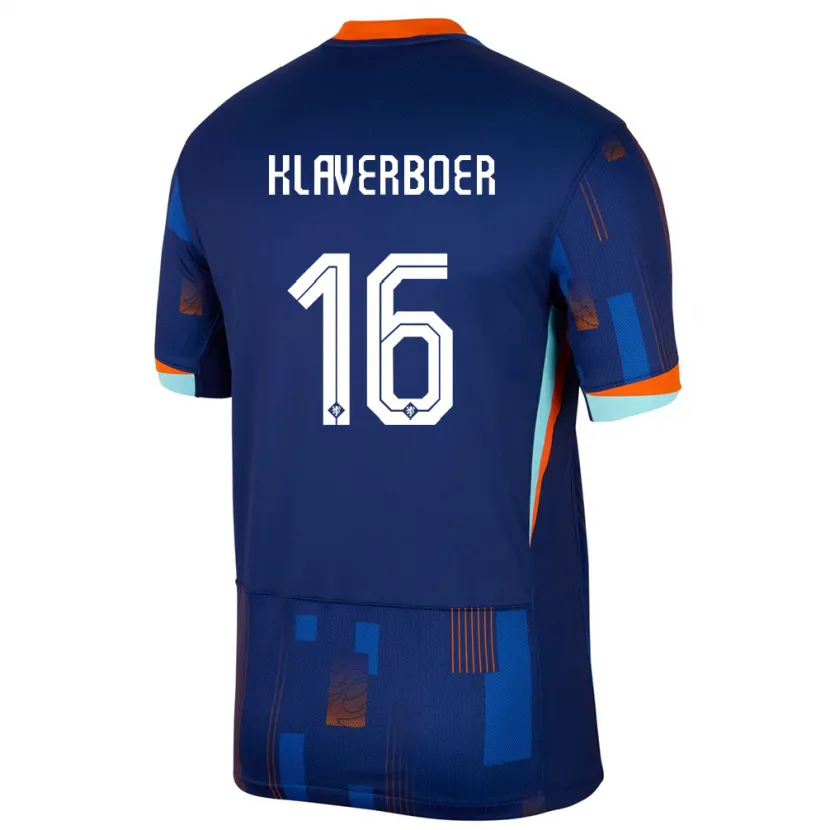 Danxen Damen Niederlande Bernt Klaverboer #16 Blau Auswärtstrikot Trikot 24-26 T-Shirt Schweiz