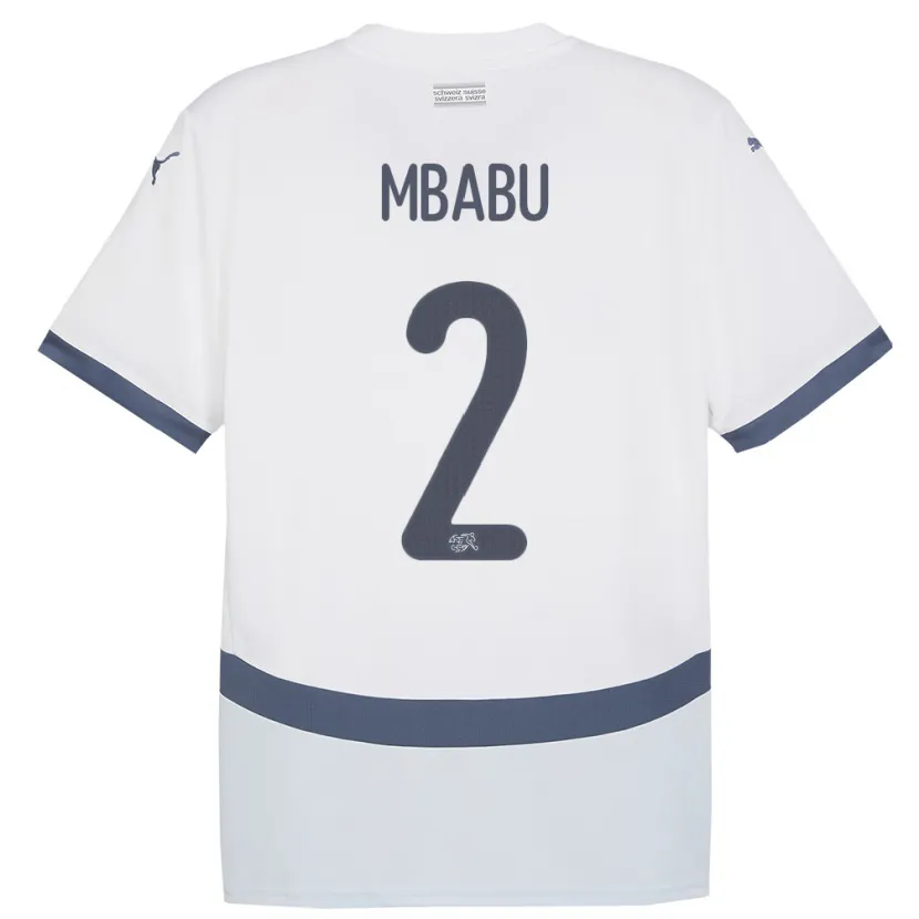 Danxen Damen Schweiz Kevin Mbabu #2 Weiß Auswärtstrikot Trikot 24-26 T-Shirt Schweiz