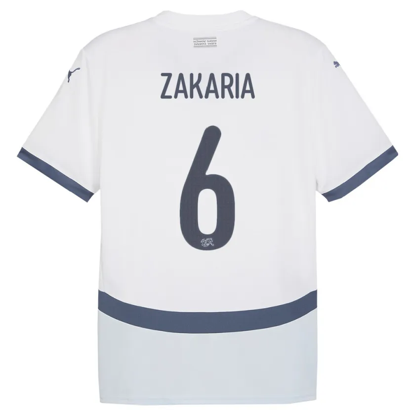 Danxen Damen Schweiz Denis Zakaria #6 Weiß Auswärtstrikot Trikot 24-26 T-Shirt Schweiz