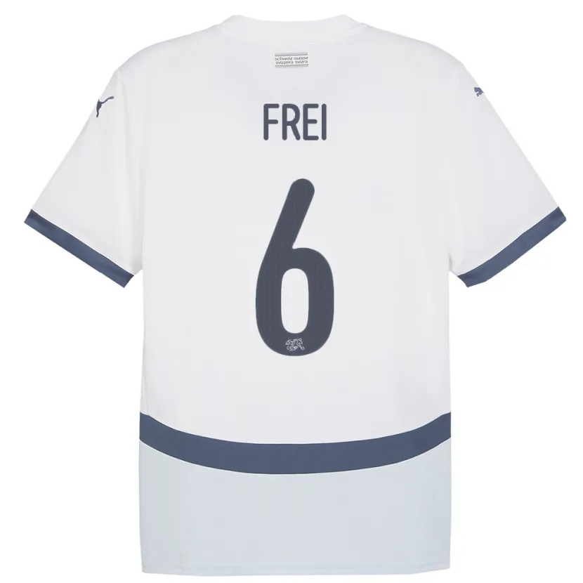 Danxen Damen Schweiz Fabian Frei #6 Weiß Auswärtstrikot Trikot 24-26 T-Shirt Schweiz