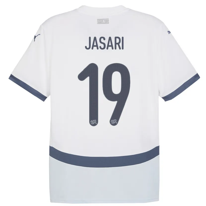 Danxen Damen Schweiz Ardon Jasari #19 Weiß Auswärtstrikot Trikot 24-26 T-Shirt Schweiz