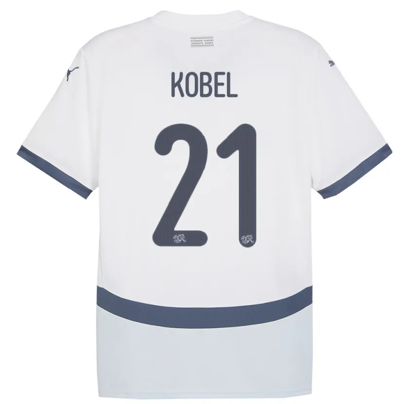 Danxen Damen Schweiz Gregor Kobel #21 Weiß Auswärtstrikot Trikot 24-26 T-Shirt Schweiz