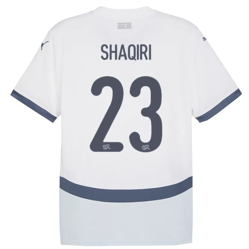 Danxen Damen Schweiz Xherdan Shaqiri #23 Weiß Auswärtstrikot Trikot 24-26 T-Shirt Schweiz