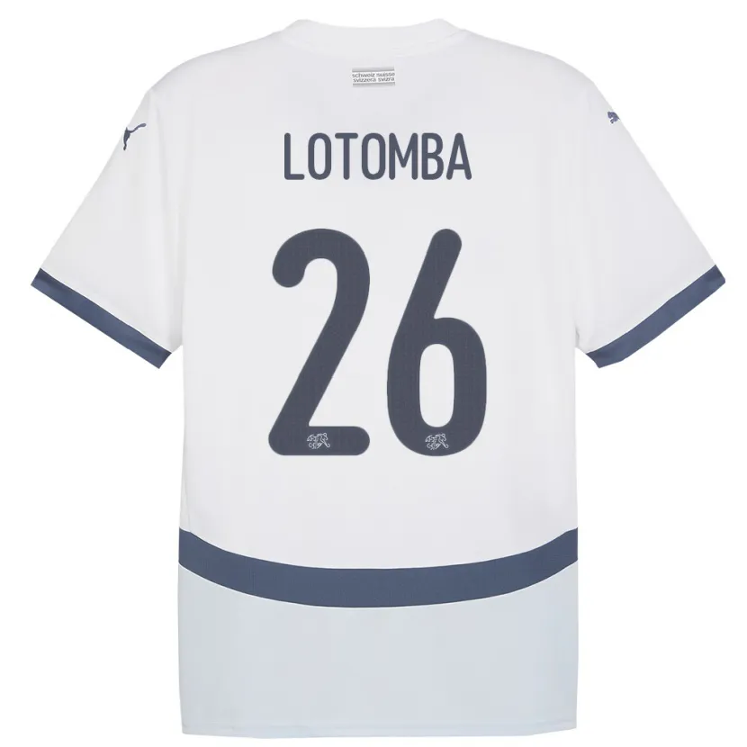 Danxen Damen Schweiz Jordan Lotomba #26 Weiß Auswärtstrikot Trikot 24-26 T-Shirt Schweiz