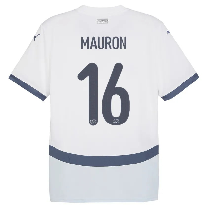 Danxen Damen Schweiz Sandrine Mauron #16 Weiß Auswärtstrikot Trikot 24-26 T-Shirt Schweiz