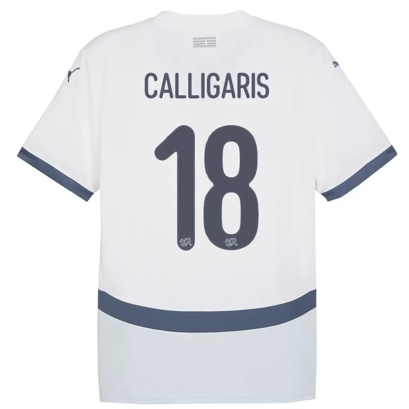 Danxen Damen Schweiz Viola Calligaris #18 Weiß Auswärtstrikot Trikot 24-26 T-Shirt Schweiz