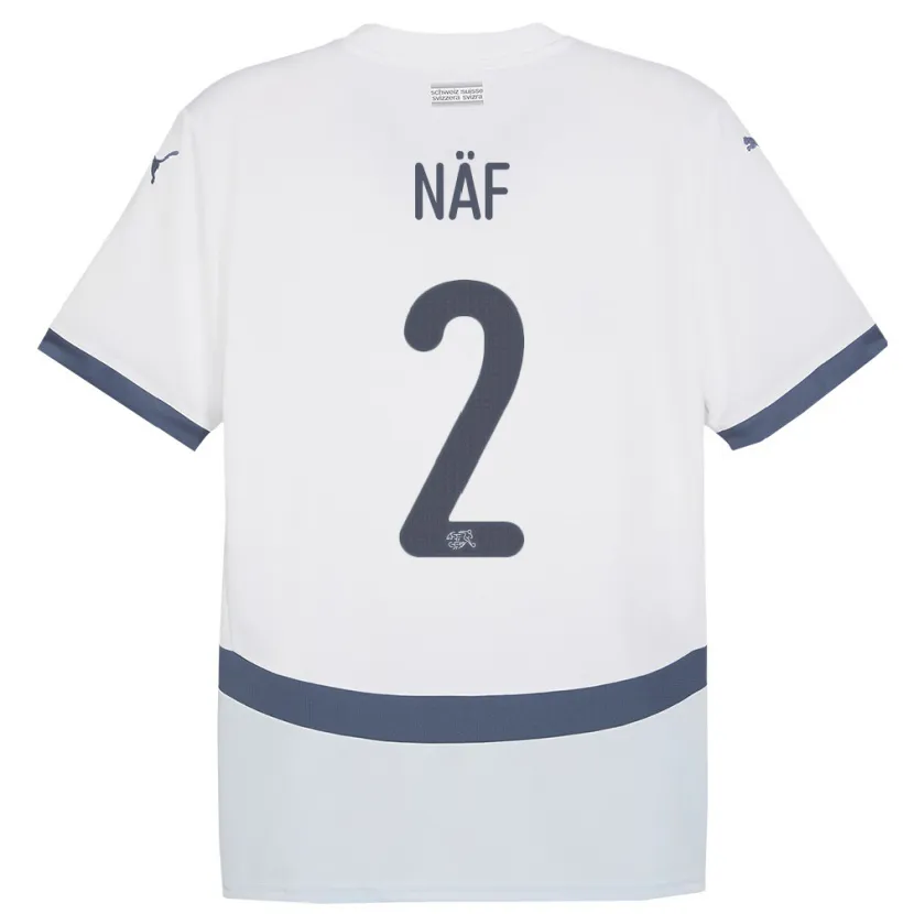 Danxen Damen Schweiz Philip Naf #2 Weiß Auswärtstrikot Trikot 24-26 T-Shirt Schweiz