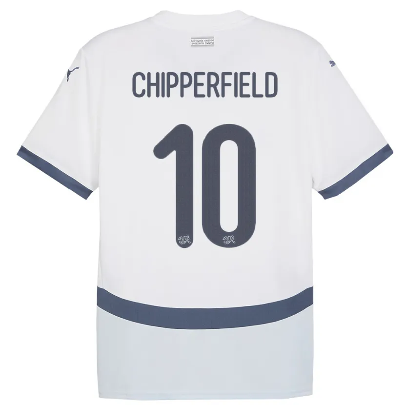 Danxen Damen Schweiz Liam Chipperfield #10 Weiß Auswärtstrikot Trikot 24-26 T-Shirt Schweiz