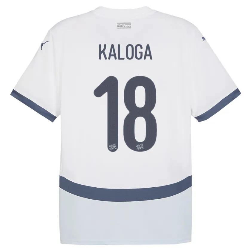 Danxen Damen Schweiz Issa Kaloga #18 Weiß Auswärtstrikot Trikot 24-26 T-Shirt Schweiz