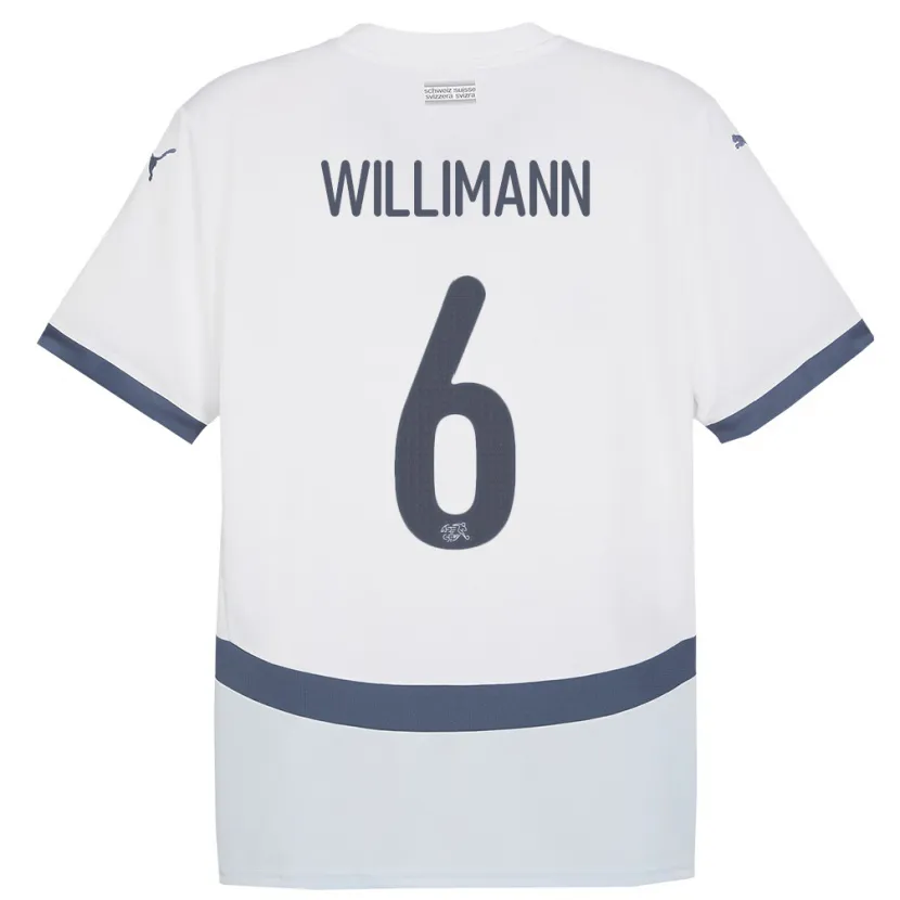 Danxen Damen Schweiz Mauricio Willimann #6 Weiß Auswärtstrikot Trikot 24-26 T-Shirt Schweiz