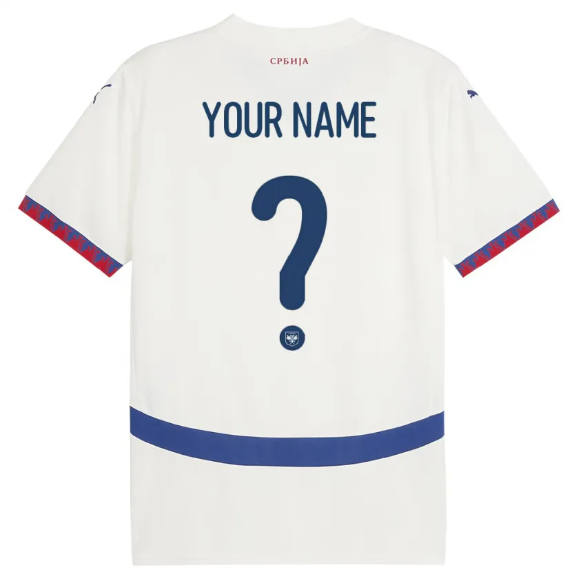Danxen Damen Serbien Ihren Namen #0 Weiß Auswärtstrikot Trikot 24-26 T-Shirt Schweiz