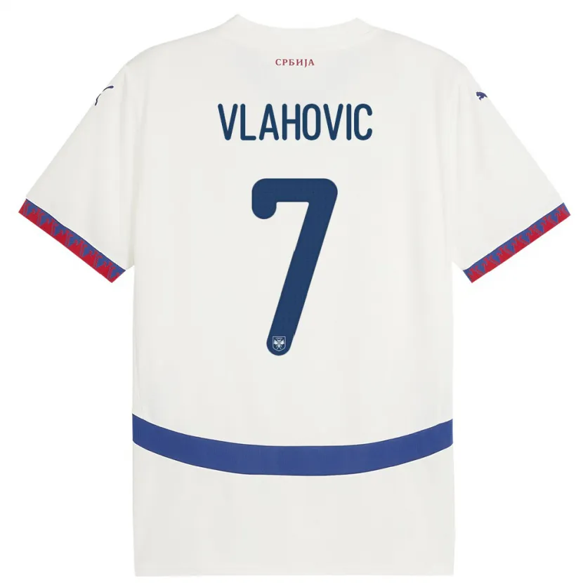 Danxen Damen Serbien Dusan Vlahovic #7 Weiß Auswärtstrikot Trikot 24-26 T-Shirt Schweiz