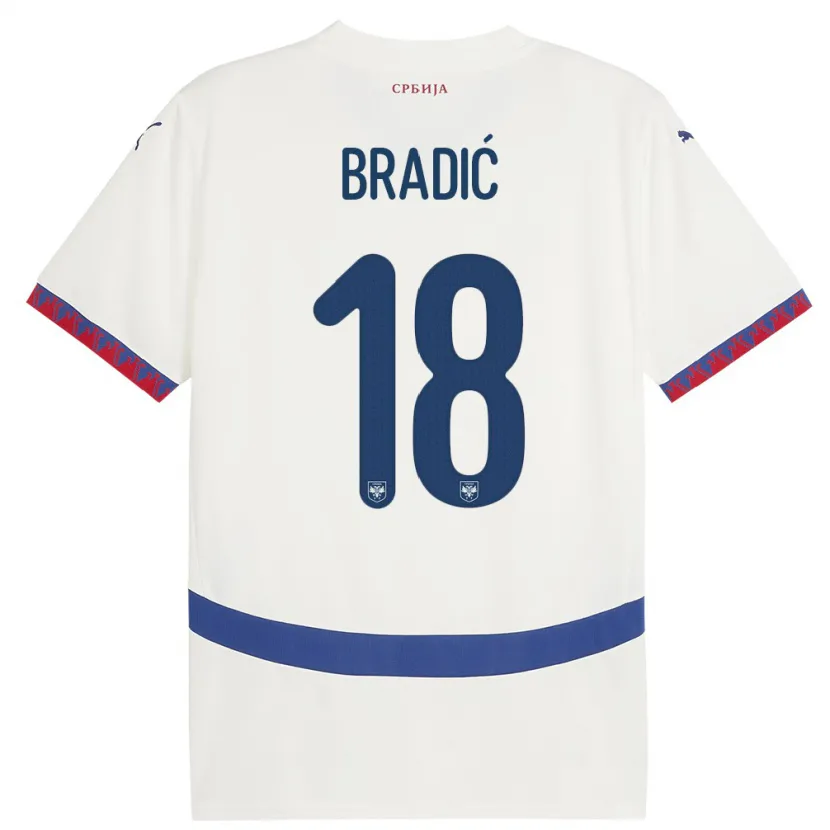 Danxen Damen Serbien Biljana Bradic #18 Weiß Auswärtstrikot Trikot 24-26 T-Shirt Schweiz