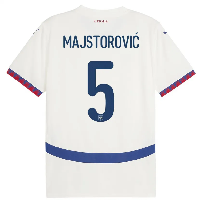 Danxen Damen Serbien Milan Majstorovic #5 Weiß Auswärtstrikot Trikot 24-26 T-Shirt Schweiz