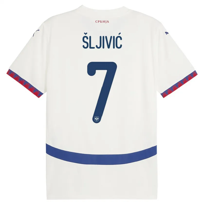 Danxen Damen Serbien Jovan Sljivic #7 Weiß Auswärtstrikot Trikot 24-26 T-Shirt Schweiz