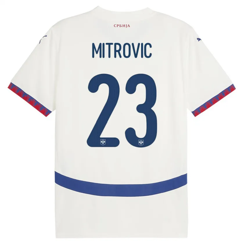 Danxen Damen Serbien Vuk Mitrovic #23 Weiß Auswärtstrikot Trikot 24-26 T-Shirt Schweiz