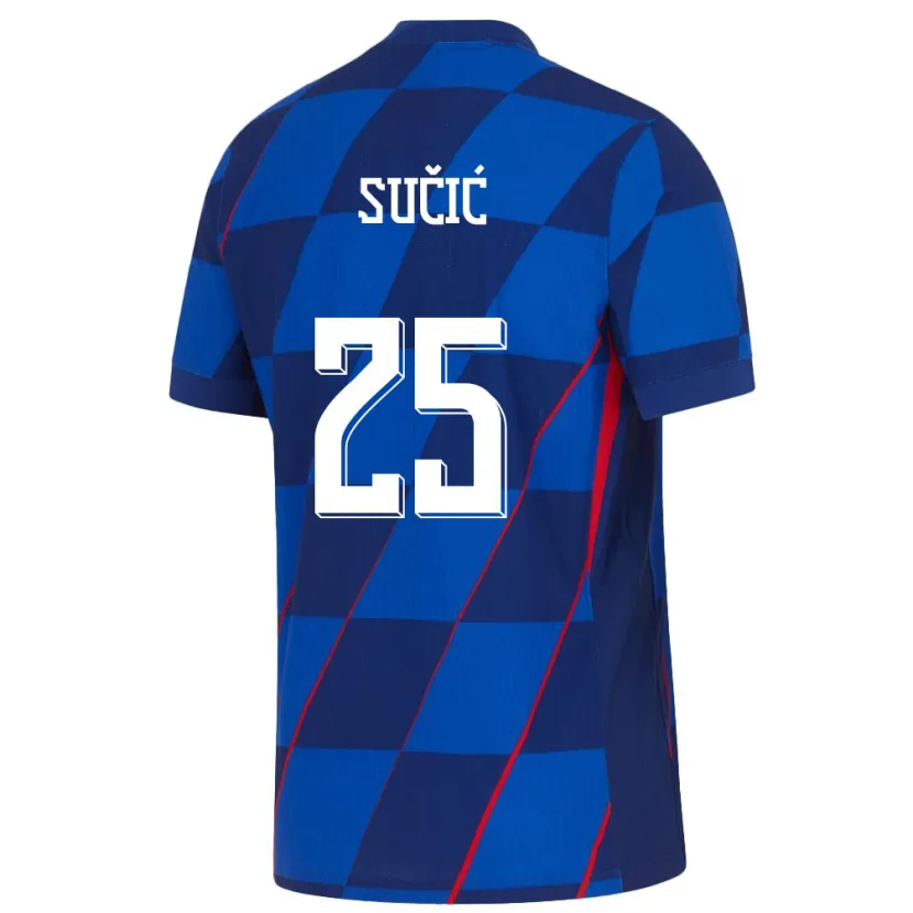 Danxen Damen Kroatien Luka Sucic #25 Blau Auswärtstrikot Trikot 24-26 T-Shirt Schweiz