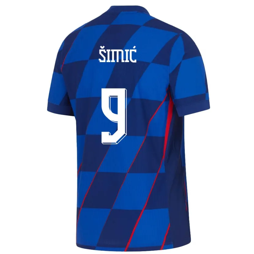 Danxen Damen Kroatien Roko Simic #9 Blau Auswärtstrikot Trikot 24-26 T-Shirt Schweiz