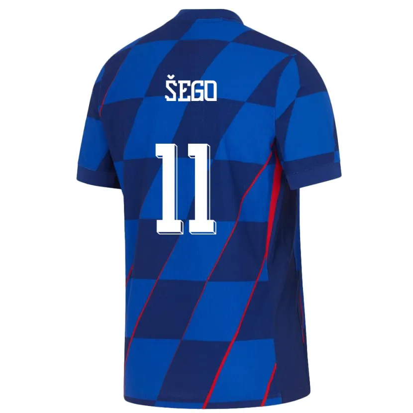 Danxen Damen Kroatien Michele Sego #11 Blau Auswärtstrikot Trikot 24-26 T-Shirt Schweiz