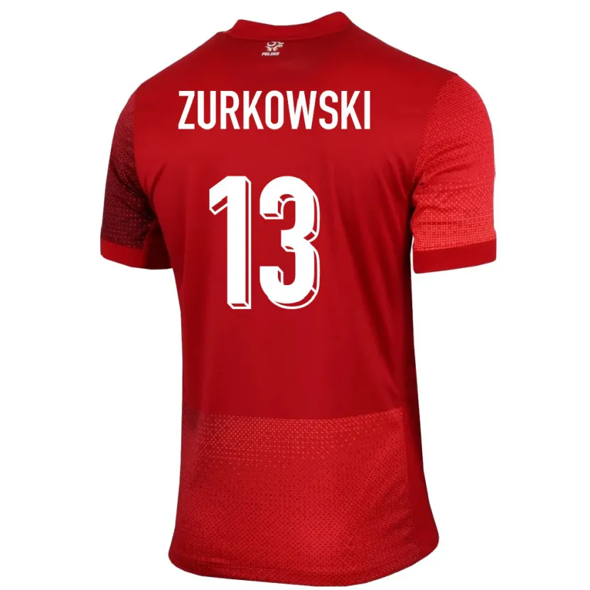 Danxen Damen Polen Szymon Zurkowski #13 Rot Auswärtstrikot Trikot 24-26 T-Shirt Schweiz