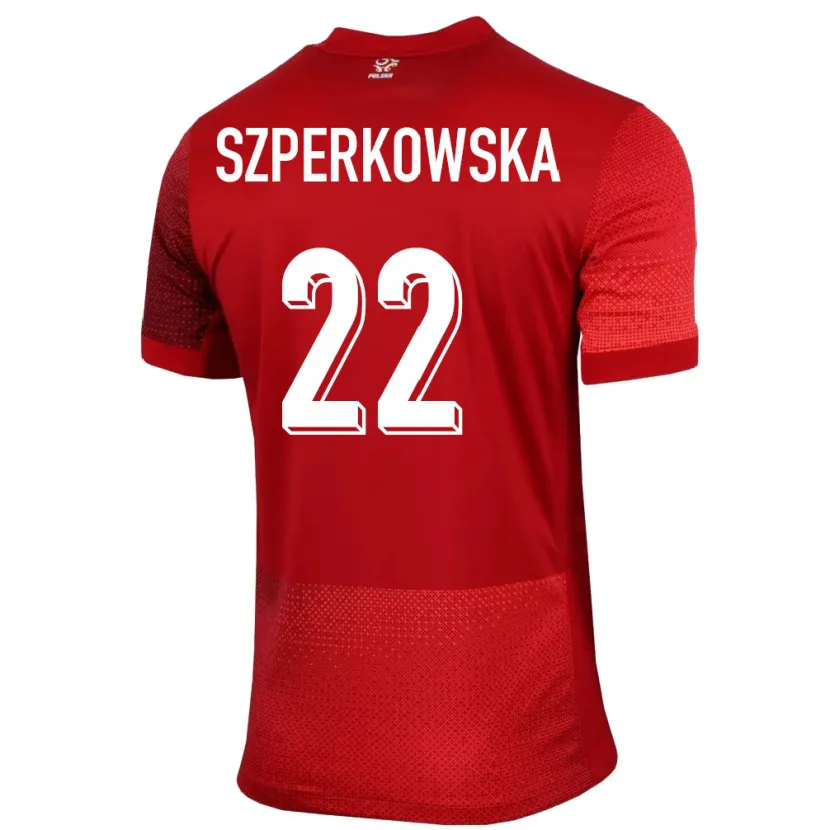 Danxen Damen Polen Oliwia Szperkowska #22 Rot Auswärtstrikot Trikot 24-26 T-Shirt Schweiz