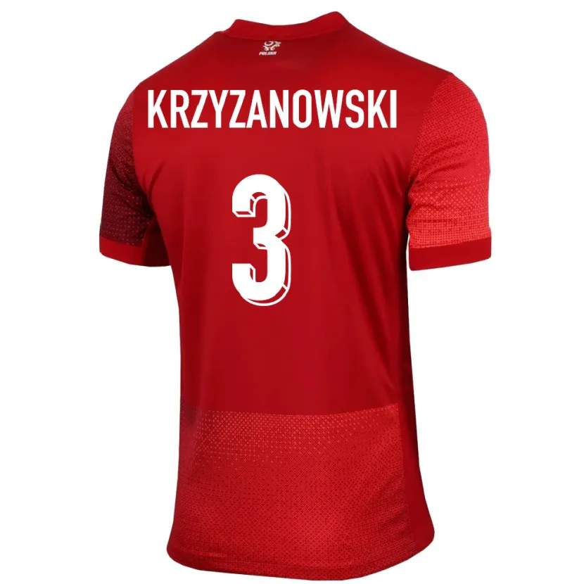 Danxen Damen Polen Jakub Krzyzanowski #3 Rot Auswärtstrikot Trikot 24-26 T-Shirt Schweiz