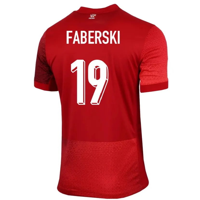 Danxen Damen Polen Jan Faberski #19 Rot Auswärtstrikot Trikot 24-26 T-Shirt Schweiz