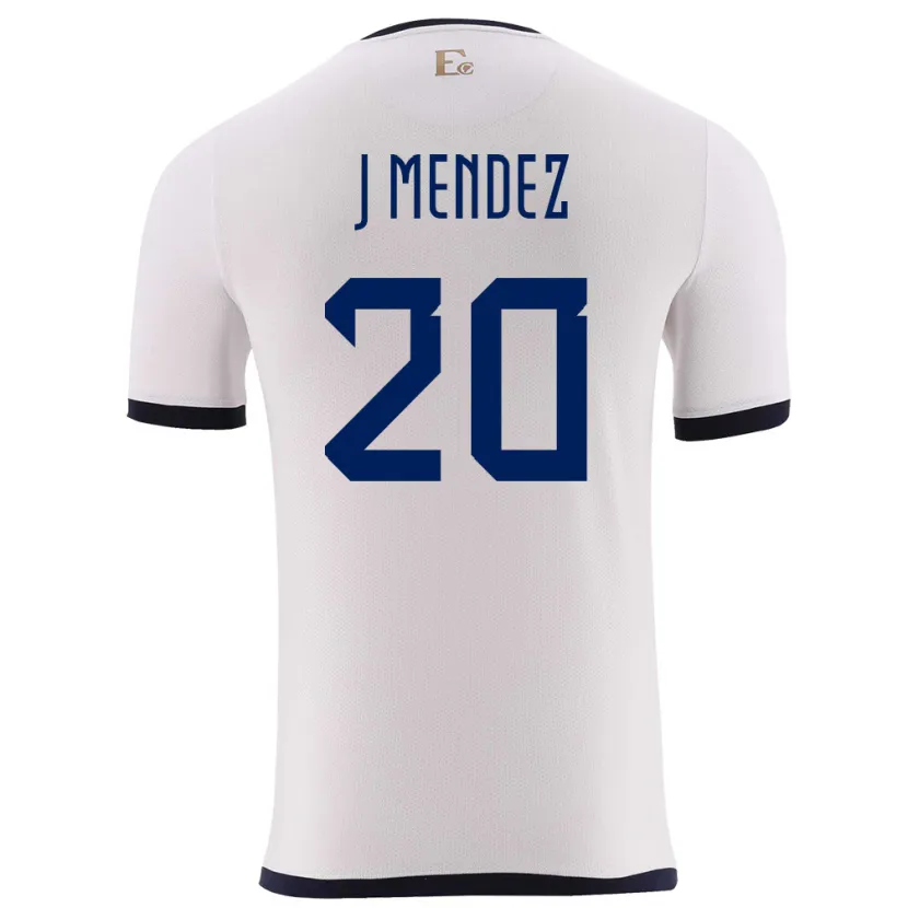 Danxen Damen Ecuador Jhegson Mendez #20 Weiß Auswärtstrikot Trikot 24-26 T-Shirt Schweiz