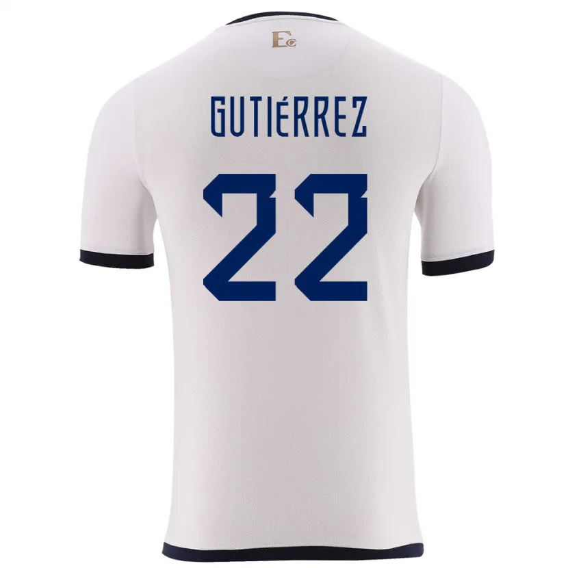 Danxen Damen Ecuador Melanie Gutierrez #22 Weiß Auswärtstrikot Trikot 24-26 T-Shirt Schweiz