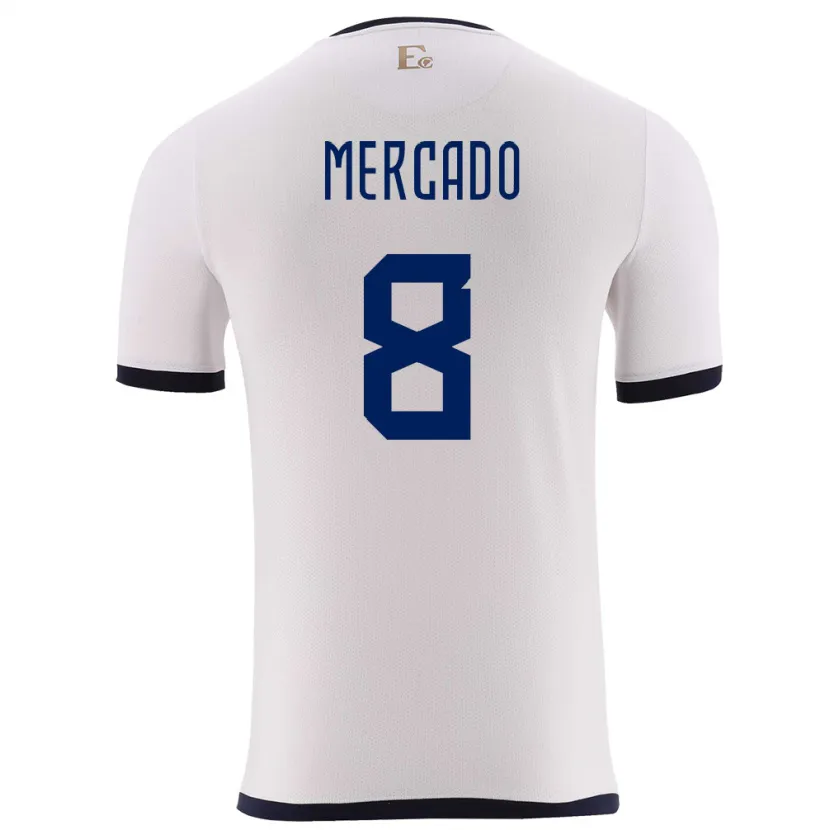 Danxen Damen Ecuador Patrik Mercado #8 Weiß Auswärtstrikot Trikot 24-26 T-Shirt Schweiz