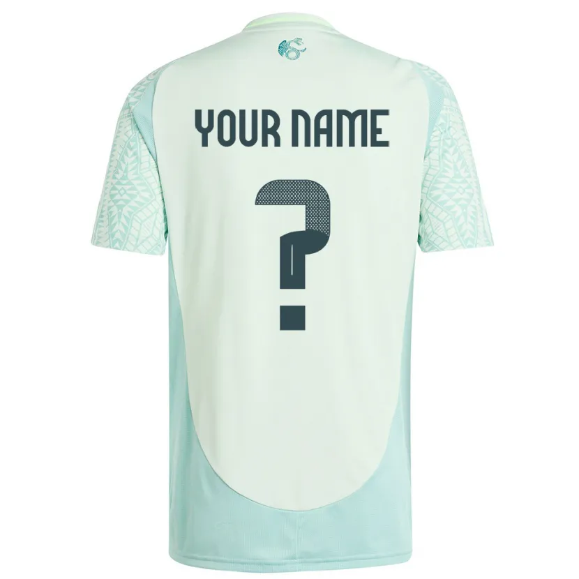 Danxen Damen Mexiko Ihren Namen #0 Leinengrün Auswärtstrikot Trikot 24-26 T-Shirt Schweiz