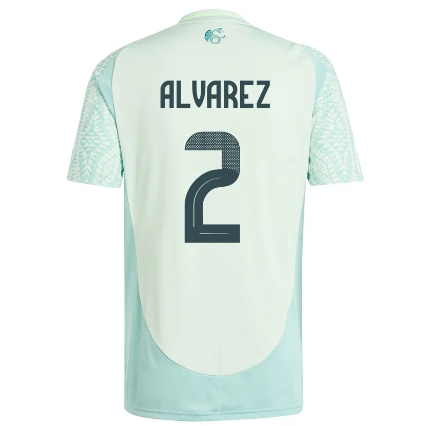 Danxen Damen Mexiko Kevin Alvarez #2 Leinengrün Auswärtstrikot Trikot 24-26 T-Shirt Schweiz