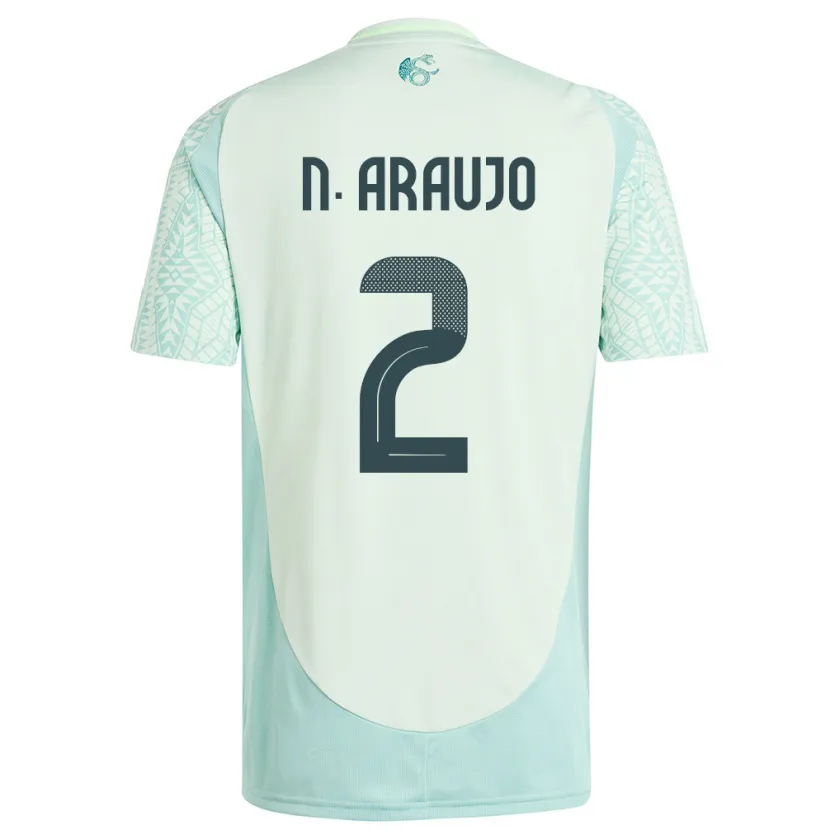 Danxen Damen Mexiko Nestor Araujo #2 Leinengrün Auswärtstrikot Trikot 24-26 T-Shirt Schweiz
