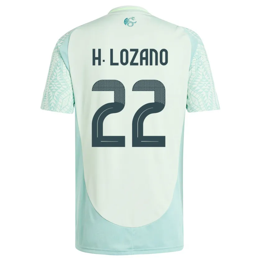 Danxen Damen Mexiko Hirving Lozano #22 Leinengrün Auswärtstrikot Trikot 24-26 T-Shirt Schweiz