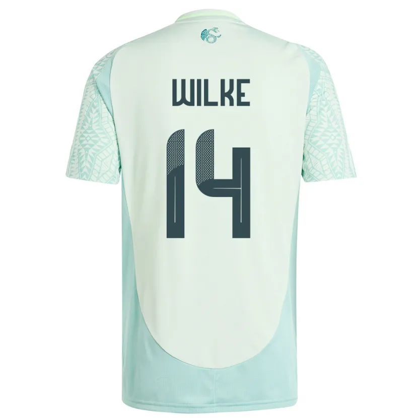 Danxen Damen Mexiko Teun Wilke #14 Leinengrün Auswärtstrikot Trikot 24-26 T-Shirt Schweiz