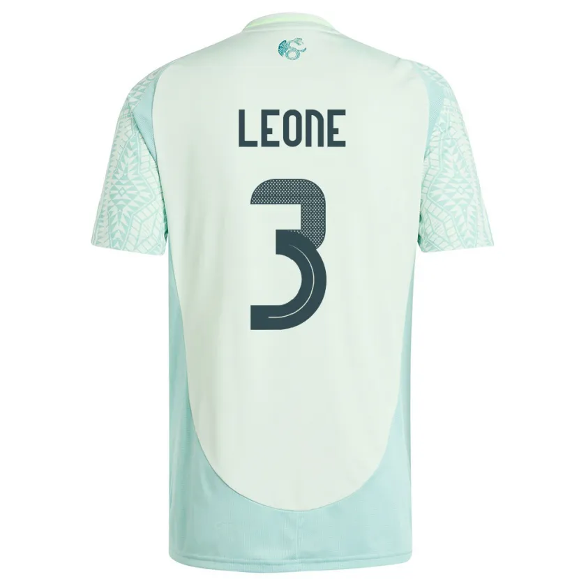 Danxen Damen Mexiko Antonio Leone #3 Leinengrün Auswärtstrikot Trikot 24-26 T-Shirt Schweiz