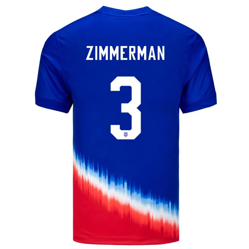 Danxen Damen Vereinigte Staaten Walker Zimmerman #3 Blau Auswärtstrikot Trikot 24-26 T-Shirt Schweiz