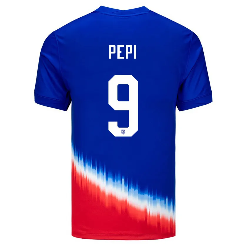 Danxen Damen Vereinigte Staaten Ricardo Pepi #9 Blau Auswärtstrikot Trikot 24-26 T-Shirt Schweiz