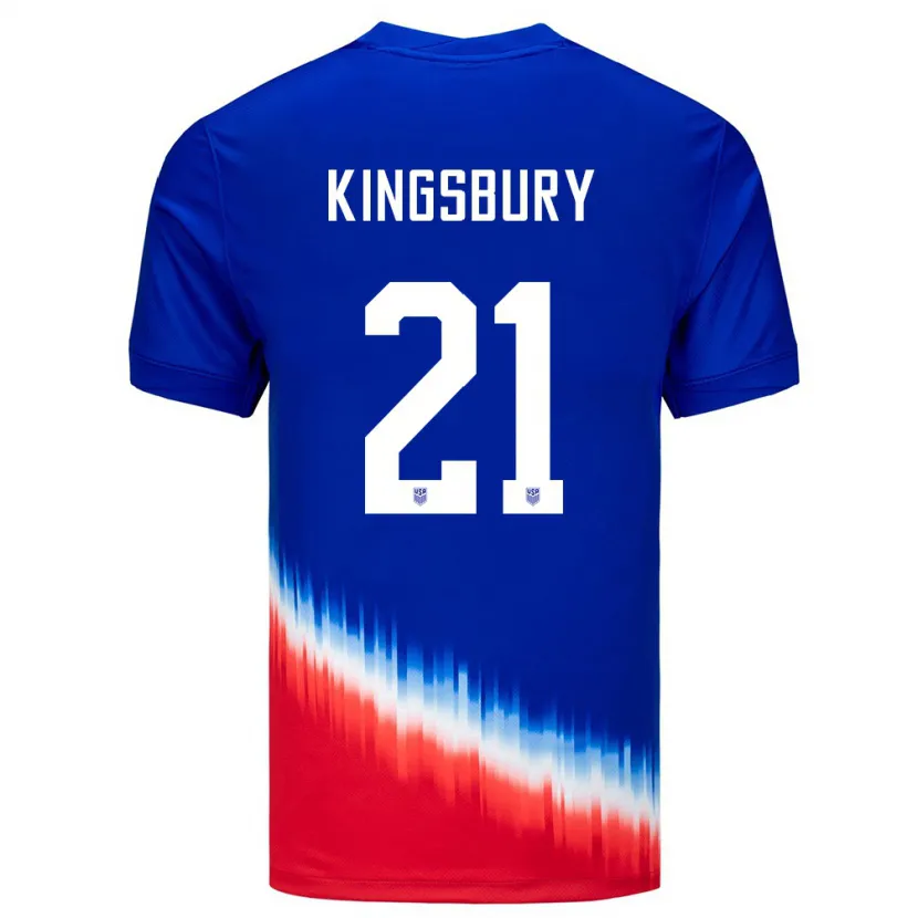 Danxen Damen Vereinigte Staaten Aubrey Kingsbury #21 Blau Auswärtstrikot Trikot 24-26 T-Shirt Schweiz