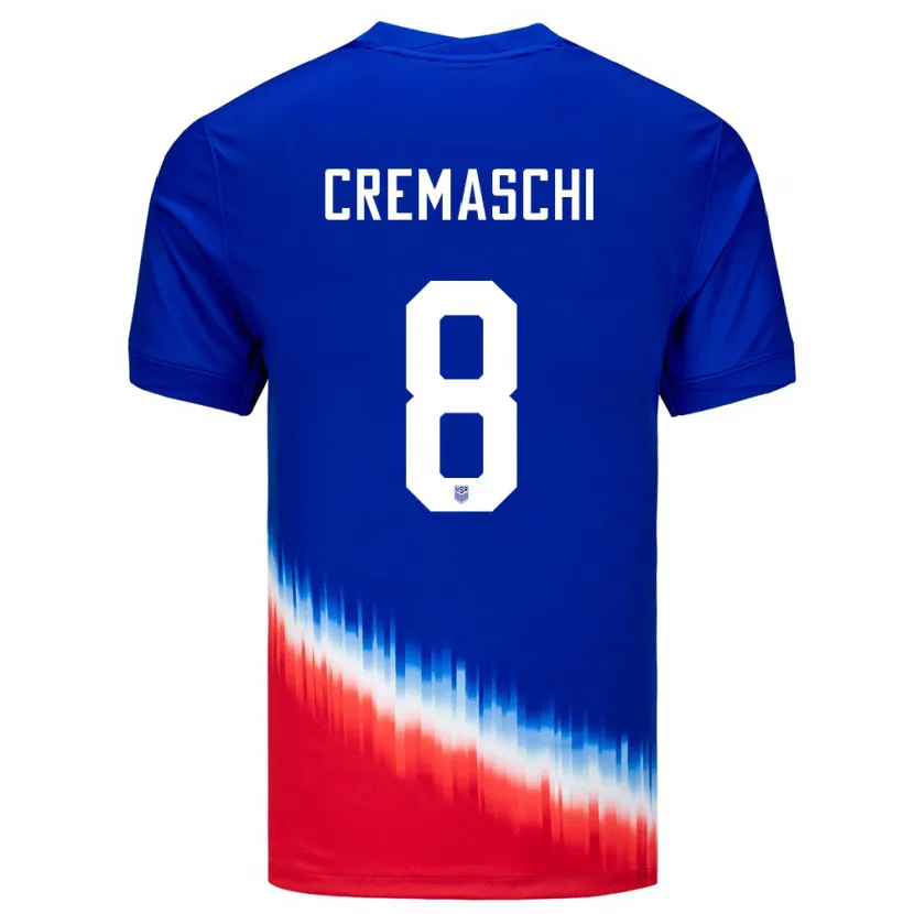 Danxen Damen Vereinigte Staaten Benjamin Cremaschi #8 Blau Auswärtstrikot Trikot 24-26 T-Shirt Schweiz