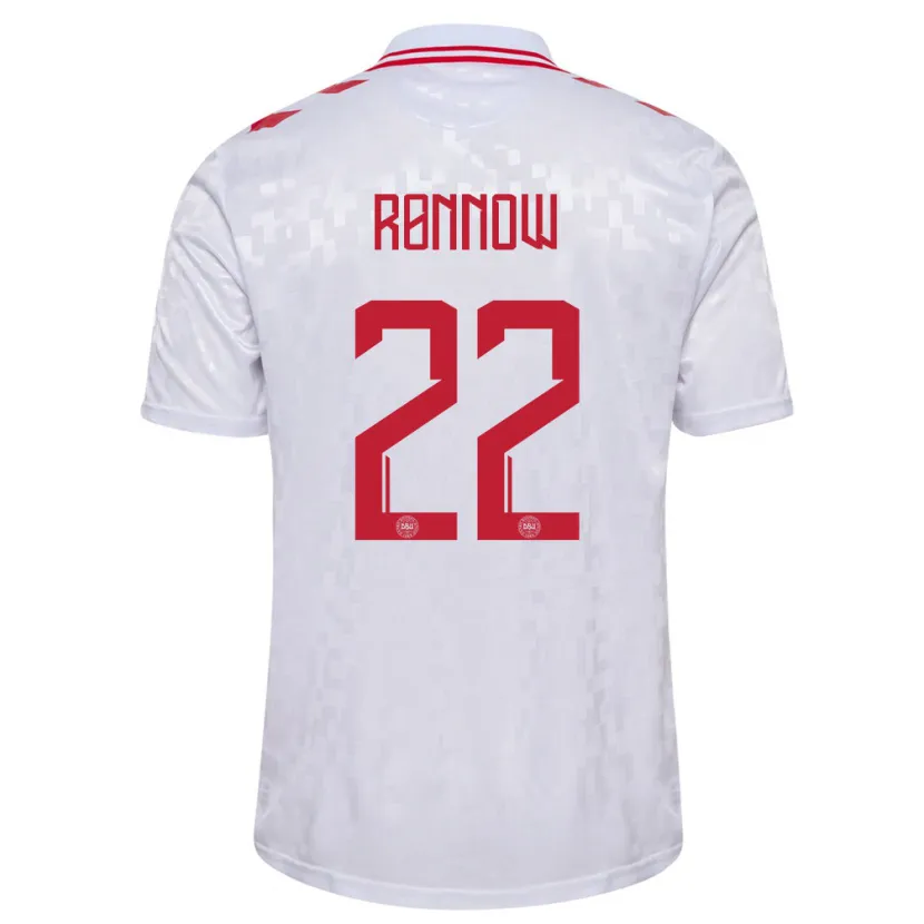Danxen Damen Dänemark Frederik Rønnow #22 Weiß Auswärtstrikot Trikot 24-26 T-Shirt Schweiz
