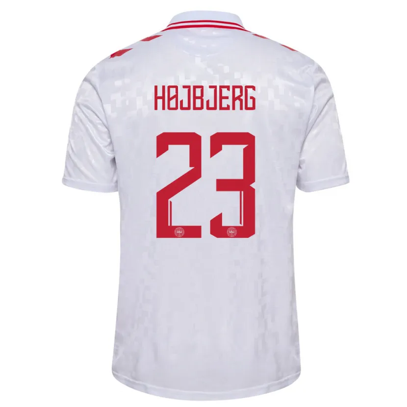 Danxen Damen Dänemark Pierre-Emile Højbjerg #23 Weiß Auswärtstrikot Trikot 24-26 T-Shirt Schweiz