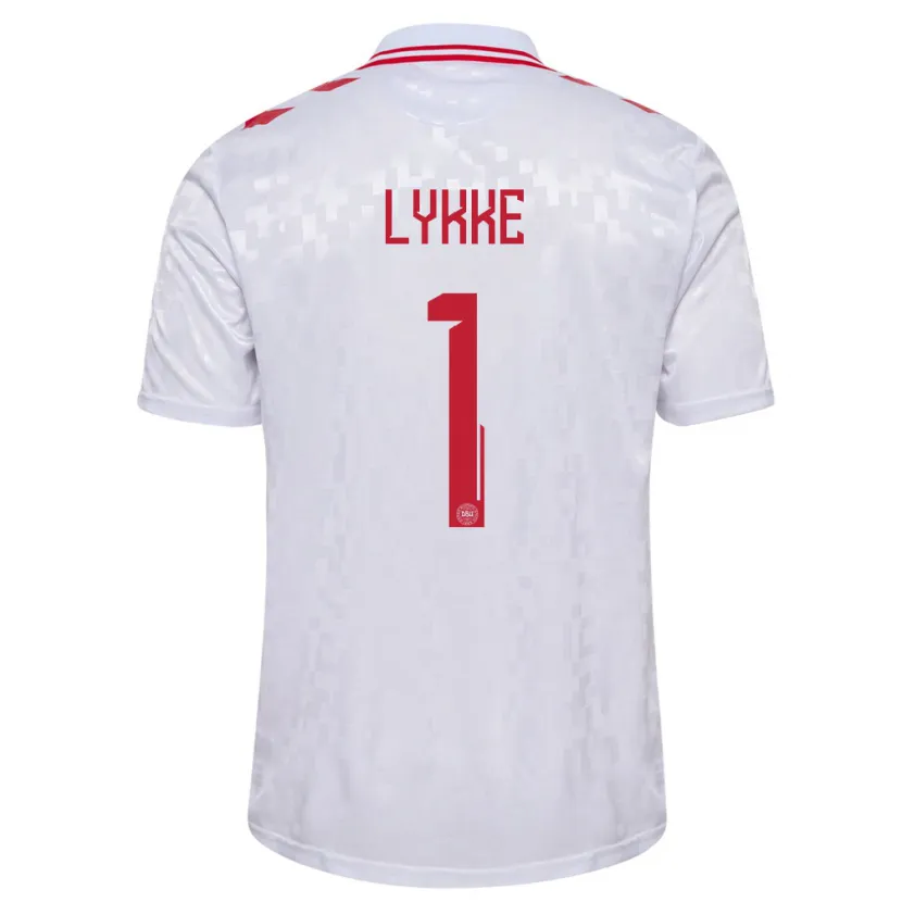 Danxen Damen Dänemark William Lykke #1 Weiß Auswärtstrikot Trikot 24-26 T-Shirt Schweiz