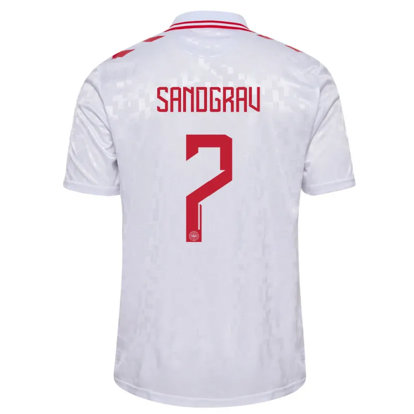 Danxen Damen Dänemark Lauge Sandgrav #7 Weiß Auswärtstrikot Trikot 24-26 T-Shirt Schweiz